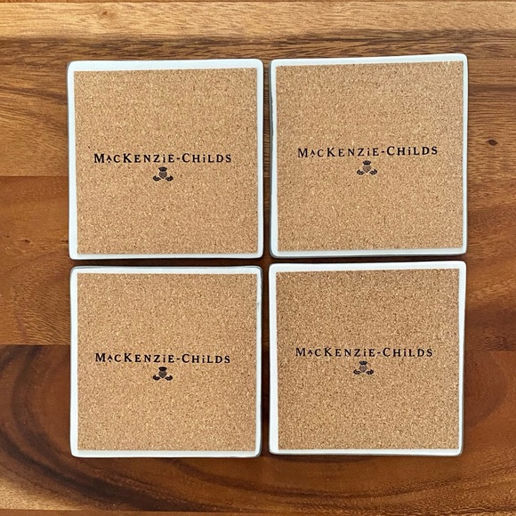 MacKenzie-Childs Bon Appetit Ceramic Coasters - Set of 4 ✨NIB✨ - Picture 4 of 8